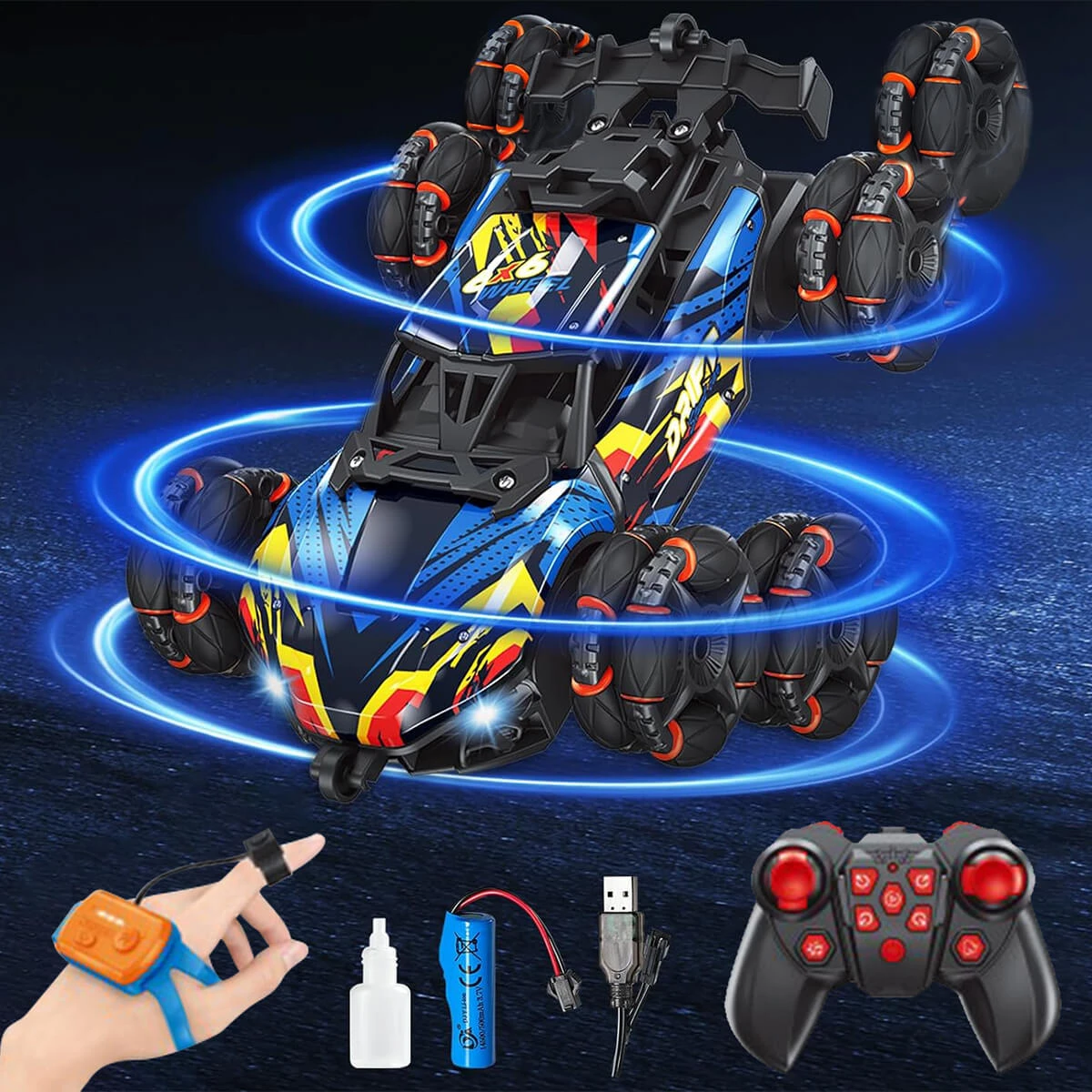 8WD Remote Control Car 2.4G Drift Stunt RC Car Double-Sided Climbing Car With Spray & Light 5 8WD Remote Control Car 2.4G Drift Stunt RC Car Double-Sided Climbing Car With Spray & Light - Image 5