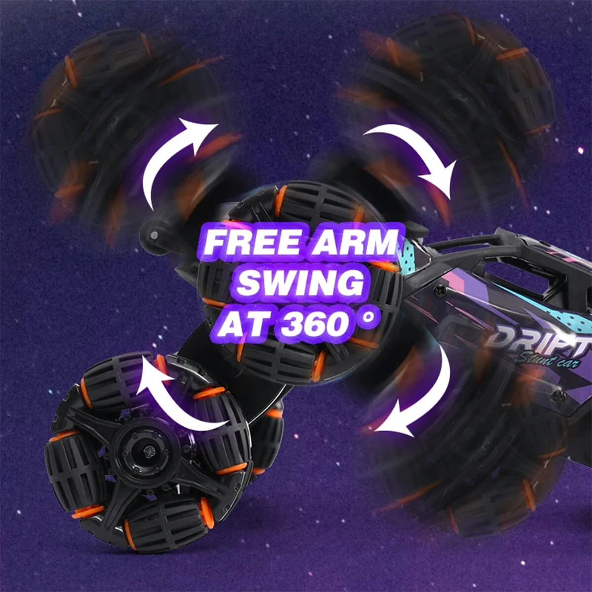 8WD Remote Control Car 2.4G Drift Stunt RC Car Double-Sided Climbing Car With Spray & Light 6 8WD Remote Control Car 2.4G Drift Stunt RC Car Double-Sided Climbing Car With Spray & Light - Image 6