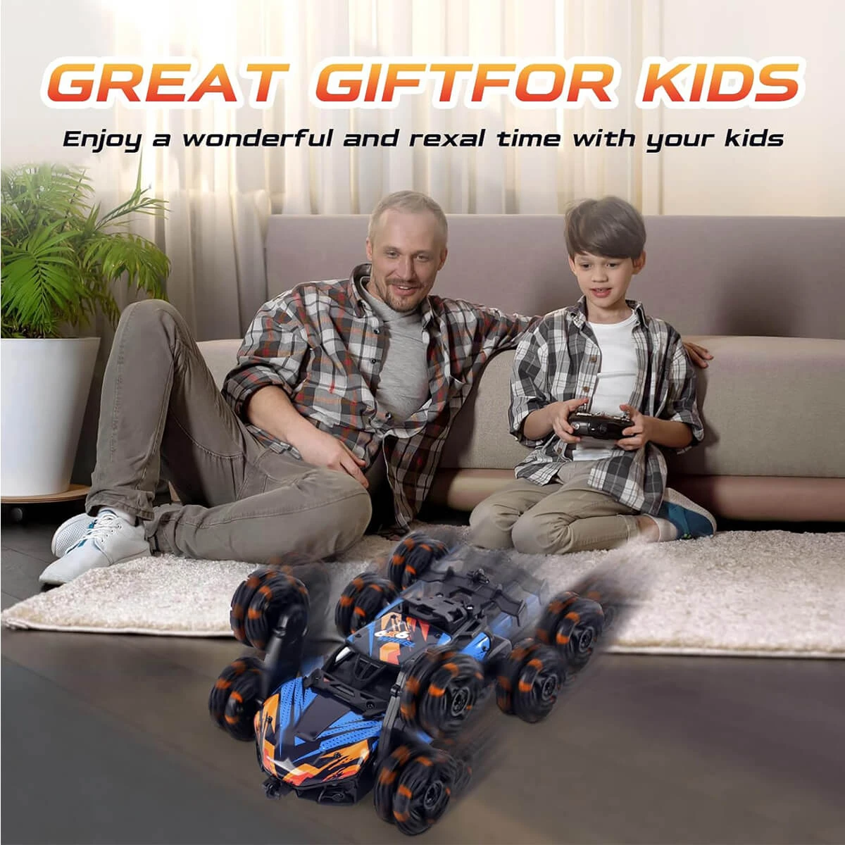 8WD Remote Control Car 2.4G Drift Stunt RC Car Double-Sided Climbing Car With Spray & Light 7 8WD Remote Control Car 2.4G Drift Stunt RC Car Double-Sided Climbing Car With Spray & Light - Image 7