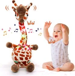 Giraffe Dancing Toys Plush Song Learn To Speak Recording Doll With Colorful Lights