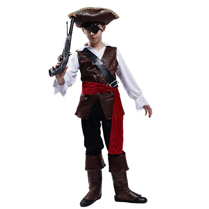 Childrens Pirate Costume Boys Fancy Pirate Dress Up Outfit For Halloween Themed Party 5 Childrens Pirate Costume Boys Fancy Pirate Dress Up Outfit For Halloween Themed Party - Image 5