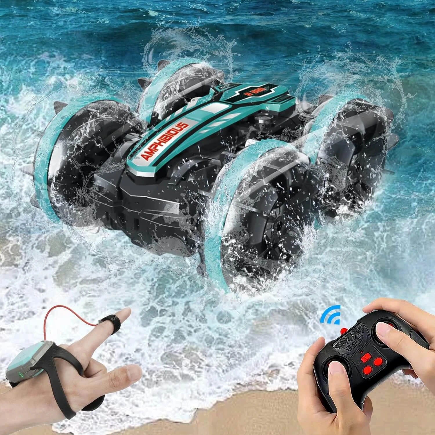 Amphibious Stunt RC Car 360° Rotate And 180° Flips Water Land Remote Control Car 2 Amphibious Stunt RC Car 360° Rotate And 180° Flips Water Land Remote Control Car - Image 2