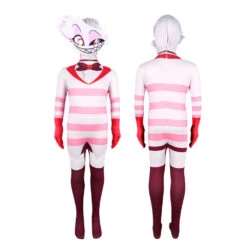 Kids Angel Dust Costume Hazbin Hotel Cosplay Outfit Anthony Jumpsuit And Helmet 2pcs Suit -Sun Baby Sales Store Angel dust cosplay costume 1