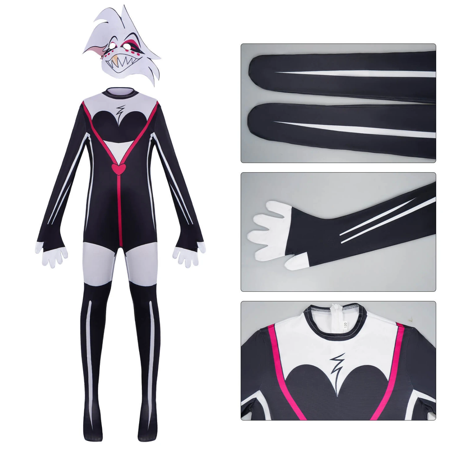 Hazbin Hotel Cosplay Jumpsuit With Mask Party Carnival Halloween Costumes 2 Hazbin Hotel Cosplay Jumpsuit With Mask Party Carnival Halloween Costumes - Image 2