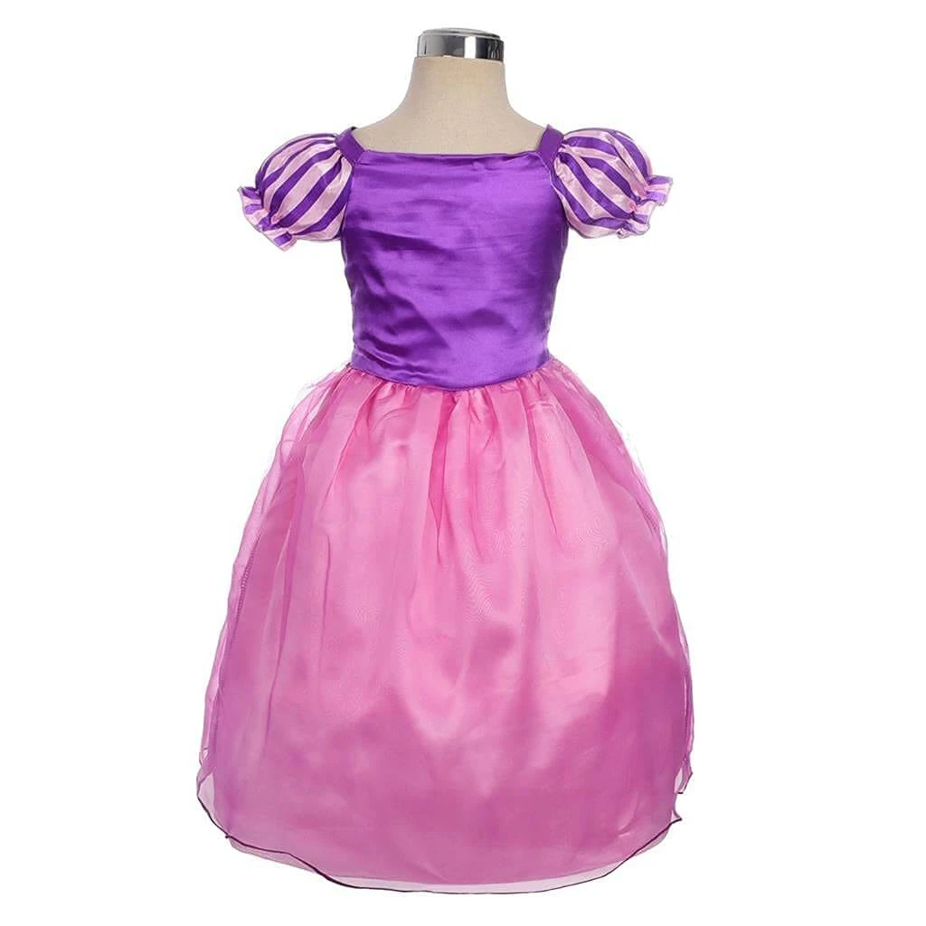 Long Hair Princess Dress Little Girls Pink Purle Outfit Halloween Party Dress Ball Gown 3 Long Hair Princess Dress Little Girls Pink Purle Outfit Halloween Party Dress Ball Gown - Image 3