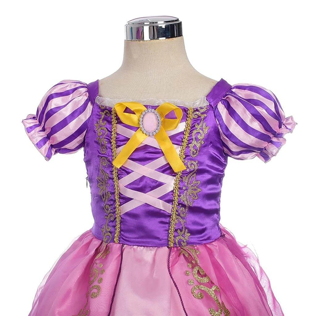 Long Hair Princess Dress Little Girls Pink Purle Outfit Halloween Party Dress Ball Gown 5 Long Hair Princess Dress Little Girls Pink Purle Outfit Halloween Party Dress Ball Gown - Image 5