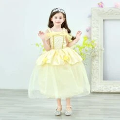 Princess Girls Costume Shining Sequin Overlay Party Dress Off Shoulder Layered Dress 16 Princess Girls Costume Shining Sequin Overlay Party Dress Off Shoulder Layered Dress -Sun Baby Sales Store BellaPrincessGirlDresses 1