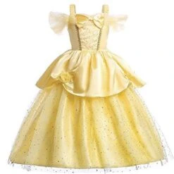 Princess Girls Costume Shining Sequin Overlay Party Dress Off Shoulder Layered Dress 18 Princess Girls Costume Shining Sequin Overlay Party Dress Off Shoulder Layered Dress -Sun Baby Sales Store BellaPrincessGirlDresses 9