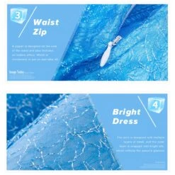 Kids Elsa Princess Dress And Accessories Snow Queen Cosplay Party Princess Dress With Long Cape 16 Kids Elsa Princess Dress And Accessories Snow Queen Cosplay Party Princess Dress With Long Cape -Sun Baby Sales Store Blu 8Accessori 05