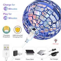 Fly Boomerang Mini Drone For Kids 360° Rotating Hand Controlled Flying Space Ball For Boys Girls Christmas Gift -Sun Baby Sales Store Blue 06