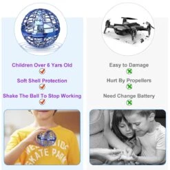 Fly Boomerang Mini Drone For Kids 360° Rotating Hand Controlled Flying Space Ball For Boys Girls Christmas Gift -Sun Baby Sales Store Blue 07
