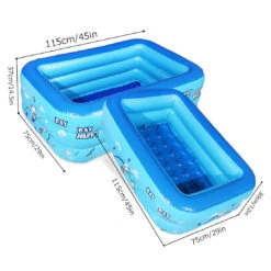 120CM Children Inflatable Swimming Pool Baby Kid Home Outdoor Square Bathing Tub -Sun Baby Sales Store Childswimmingpool 9