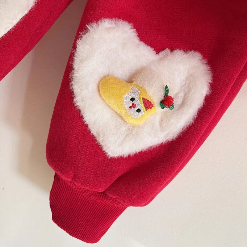 Baby Girls Christmas Hoodie Pants Suit Kids Thick Fleece Cozy Hooded Xmas Sweatshirt 6 Baby Girls Christmas Hoodie Pants Suit Kids Thick Fleece Cozy Hooded Xmas Sweatshirt - Image 6