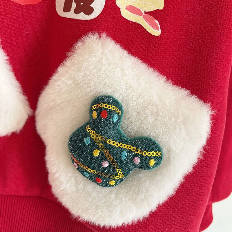 Baby Girls Christmas Hoodie Pants Suit Kids Thick Fleece Cozy Hooded Xmas Sweatshirt 5 Baby Girls Christmas Hoodie Pants Suit Kids Thick Fleece Cozy Hooded Xmas Sweatshirt - Image 5