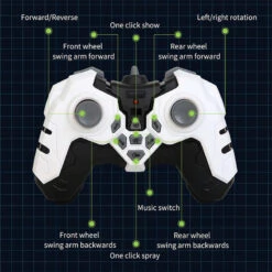 Remote Control Car 2.4G Cute Panda Eight-wheel Stunt Car Swing Arm Climbing Off-road Vehicle -Sun Baby Sales Store Cute Panda Eight wheel Stunt RC Car 2