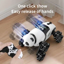 Remote Control Car 2.4G Cute Panda Eight-wheel Stunt Car Swing Arm Climbing Off-road Vehicle -Sun Baby Sales Store Cute Panda Eight wheel Stunt RC Car 4