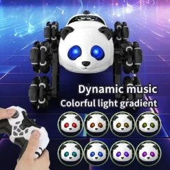 Remote Control Car 2.4G Cute Panda Eight-wheel Stunt Car Swing Arm Climbing Off-road Vehicle -Sun Baby Sales Store Cute Panda Eight wheel Stunt RC Car 5