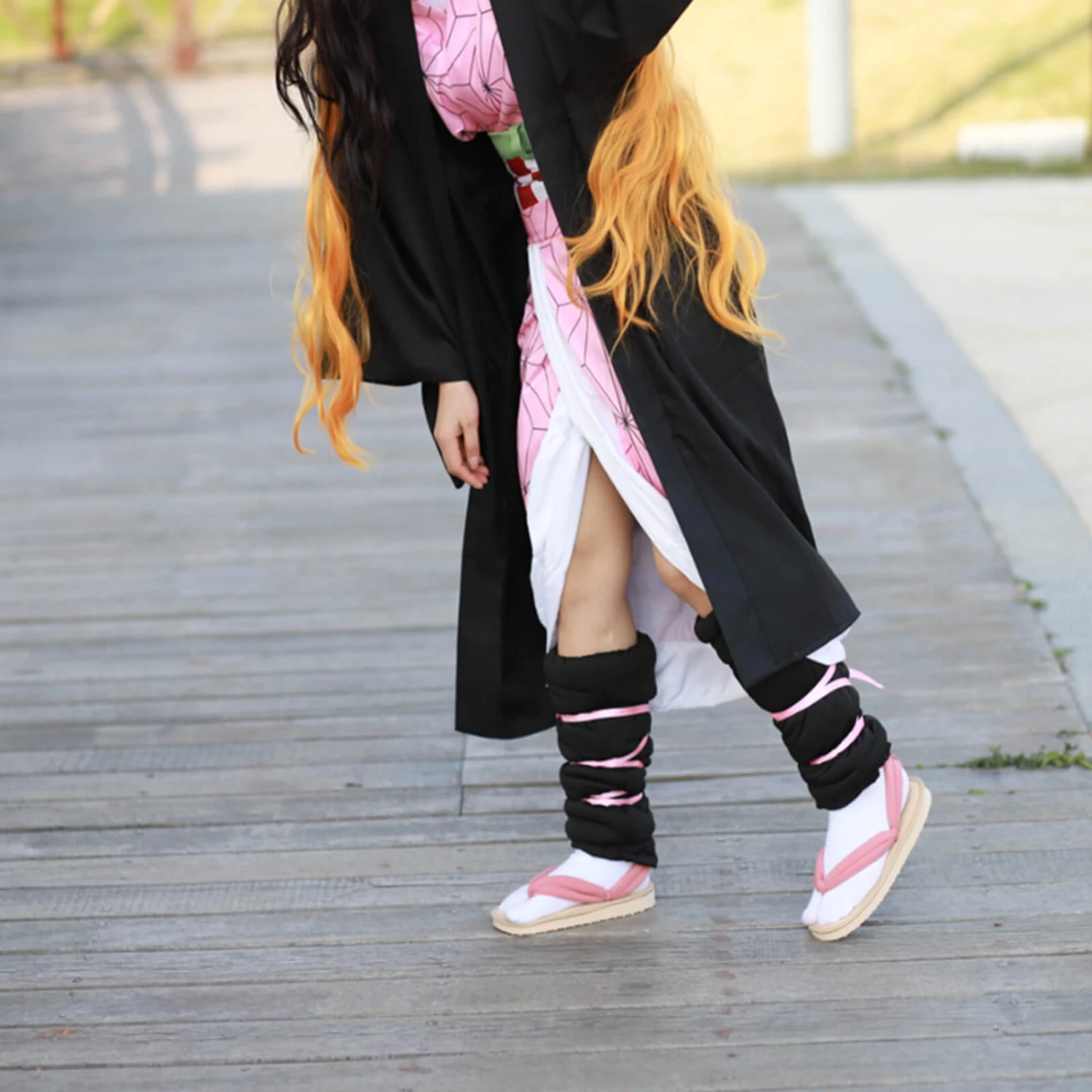 Kamado Tanjiro Nezuko Cosplay Shoes With Socks Japanese Flip Flops Halloween Cosplay Props 2 Kamado Tanjiro Nezuko Cosplay Shoes With Socks Japanese Flip Flops Halloween Cosplay Props - Image 2
