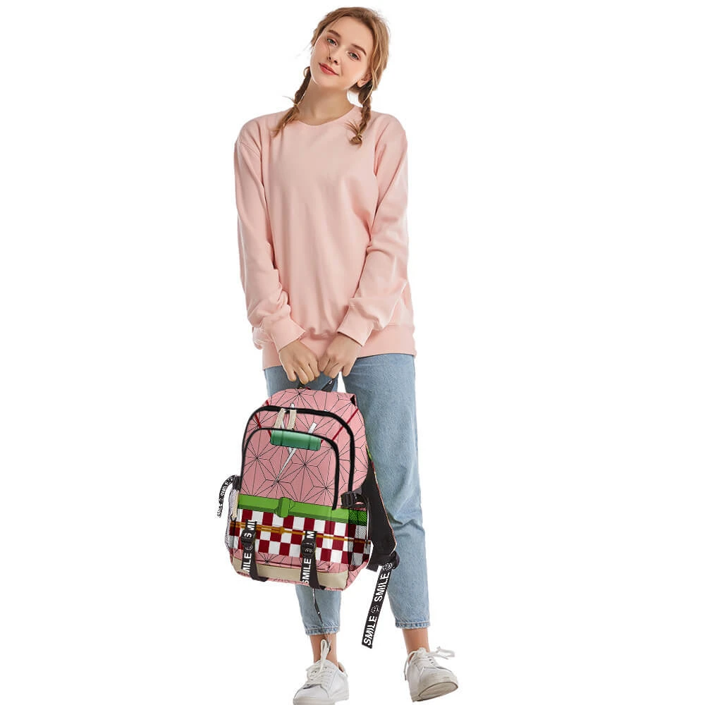Nezuko Backpack Tanjiro School Bag Zenitsu Shoulderbags With Large Capacity 4 Nezuko Backpack Tanjiro School Bag Zenitsu Shoulderbags With Large Capacity - Image 4