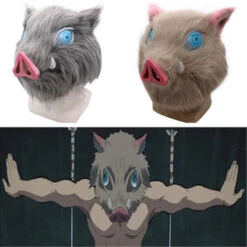Hashibira Inosuke Mask Pig Plush Helmet Kimetsu Cosplay Essentials 12 Hashibira Inosuke Mask Pig Plush Helmet Kimetsu Cosplay Essentials -Sun Baby Sales Store DemonSlayerCosplayMasks 3