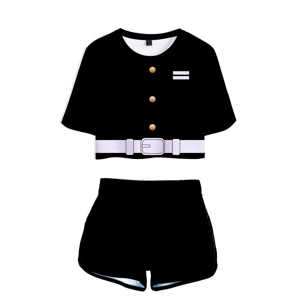 Tanjiro Nezuko Running Suit Zenitsu Giyu Top And Shorts Halloween Activewear 11 Tanjiro Nezuko Running Suit Zenitsu Giyu Top And Shorts Halloween Activewear - Image 11