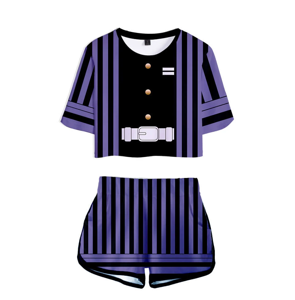 Tanjiro Nezuko Running Suit Zenitsu Giyu Top And Shorts Halloween Activewear 7 Tanjiro Nezuko Running Suit Zenitsu Giyu Top And Shorts Halloween Activewear - Image 7