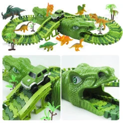 Dinosaur Racing Track Flexible Railway Toys 153pcs Create A Dinosaur World Road Race For Kids 18 Dinosaur Racing Track Flexible Railway Toys 153pcs Create A Dinosaur World Road Race For Kids -Sun Baby Sales Store Dinosaur Railway track 12
