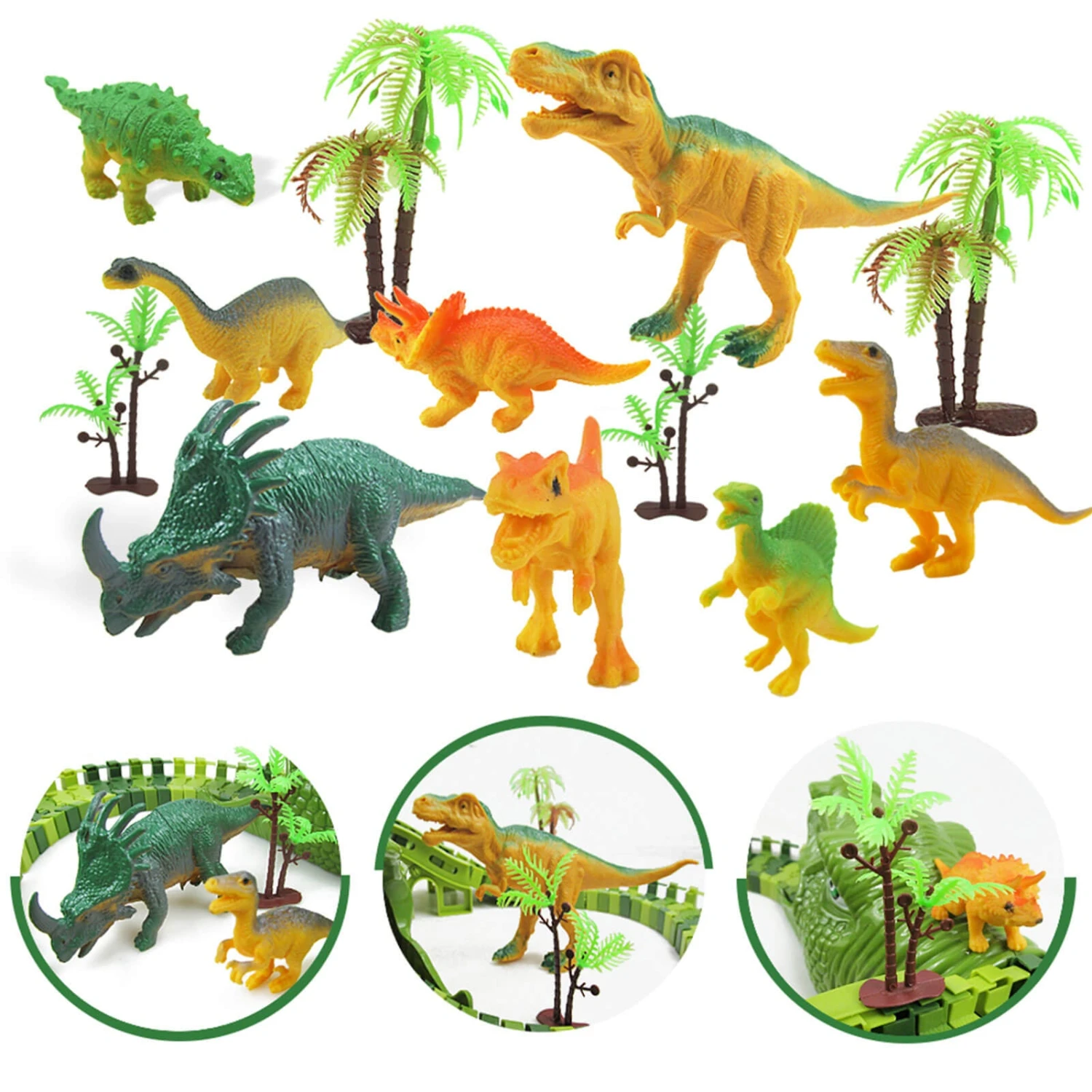 Dinosaur Racing Track Flexible Railway Toys 153pcs Create A Dinosaur World Road Race For Kids 3 Dinosaur Racing Track Flexible Railway Toys 153pcs Create A Dinosaur World Road Race For Kids - Image 3