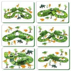 Dinosaur Racing Track Flexible Railway Toys 153pcs Create A Dinosaur World Road Race For Kids 14 Dinosaur Racing Track Flexible Railway Toys 153pcs Create A Dinosaur World Road Race For Kids -Sun Baby Sales Store Dinosaur Railway track 8