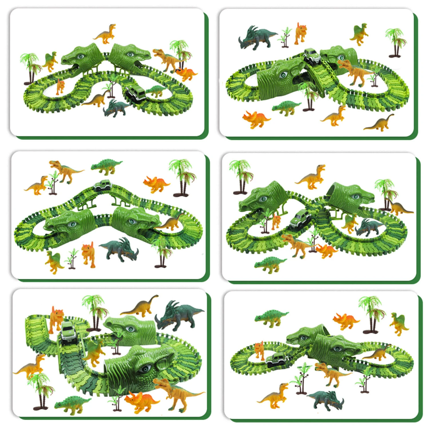 Dinosaur Racing Track Flexible Railway Toys 153pcs Create A Dinosaur World Road Race For Kids 5 Dinosaur Racing Track Flexible Railway Toys 153pcs Create A Dinosaur World Road Race For Kids - Image 5