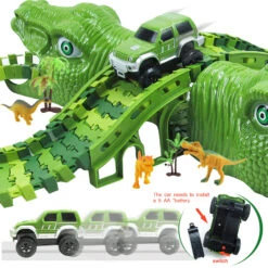 Dinosaur Racing Track Flexible Railway Toys 153pcs Create A Dinosaur World Road Race For Kids 15 Dinosaur Racing Track Flexible Railway Toys 153pcs Create A Dinosaur World Road Race For Kids -Sun Baby Sales Store Dinosaur Railway track 9