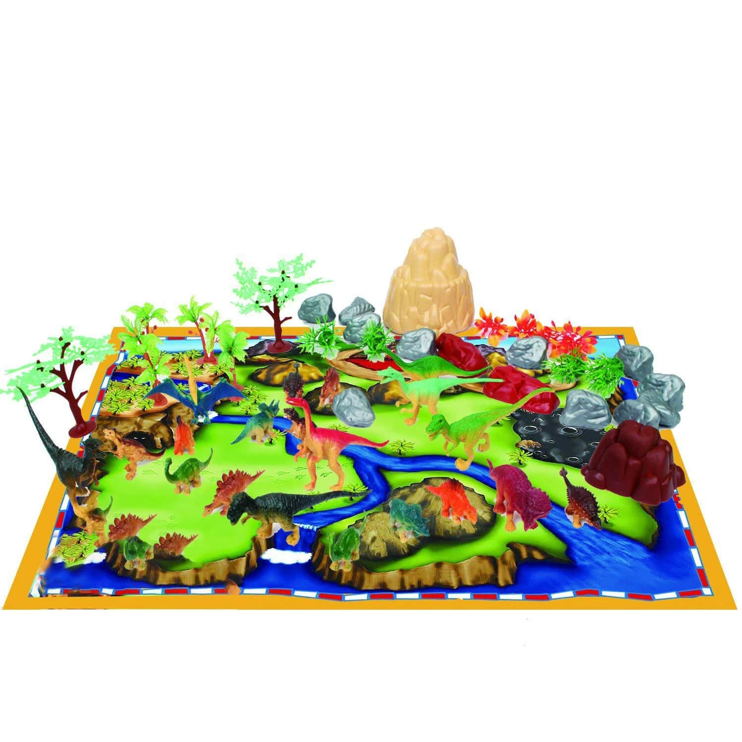 50 Pieces Dinosaur Play Set - Walking Dinosaur With Moving Jaws Coming Out From Jurassic World, Develop Kids Imagination 5 50 Pieces Dinosaur Play Set - Walking Dinosaur With Moving Jaws Coming Out From Jurassic World, Develop Kids Imagination - Image 5