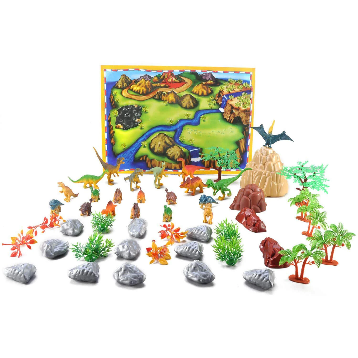 50 Pieces Dinosaur Play Set - Walking Dinosaur With Moving Jaws Coming Out From Jurassic World, Develop Kids Imagination 4 50 Pieces Dinosaur Play Set - Walking Dinosaur With Moving Jaws Coming Out From Jurassic World, Develop Kids Imagination - Image 4