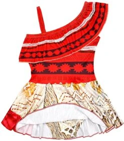 Kids Moana Swimsuits Princess Cosplay Costume Girls Polynesian Dress With Necklace For Halloween Party -Sun Baby Sales Store DisneyMoanaPrincessCosplay 3
