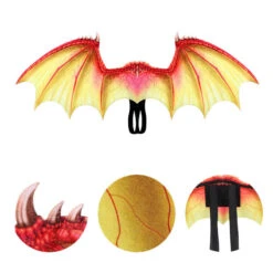 Kids Dragon Wings T-rex PU Mask Set Dinosaur Cosplay Costume Props For Halloween Dress Up 15 Kids Dragon Wings T-rex PU Mask Set Dinosaur Cosplay Costume Props For Halloween Dress Up -Sun Baby Sales Store Dragon wings 2