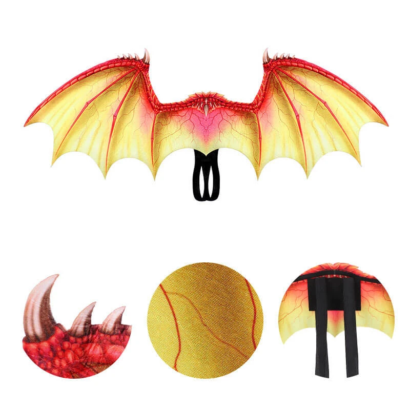 Kids Dragon Wings T-rex PU Mask Set Dinosaur Cosplay Costume Props For Halloween Dress Up 3 Kids Dragon Wings T-rex PU Mask Set Dinosaur Cosplay Costume Props For Halloween Dress Up - Image 3