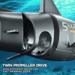 Remote Control Shark 360° Rotation Double Propeller RC Boat Waterproof Toys For Kids -Sun Baby Sales Store EBOYU T14 Mini High Simulation RC Shark Remote Control Diving Shark Swimming Pool Fishbowl Toys Birt jpg