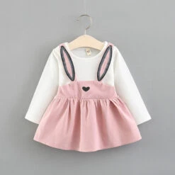 Baby Toddler Cute Bunny Dress A Great Birthday Gift YELLOW/ PINK/ BLUE Colors
