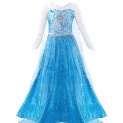 Kids Elsa Princess Dress And Accessories Snow Queen Cosplay Party Princess Dress With Long Cape 13 Kids Elsa Princess Dress And Accessories Snow Queen Cosplay Party Princess Dress With Long Cape -Sun Baby Sales Store Elsadress