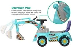 Kids 3-in-1 Ride-on Excavator Truck With Music For Boys Girls Indoor Outdoor Scooter, Pulling Cart & Excavator 12 Kids 3-in-1 Ride-on Excavator Truck With Music For Boys Girls Indoor Outdoor Scooter, Pulling Cart & Excavator -Sun Baby Sales Store Excavator blue 03