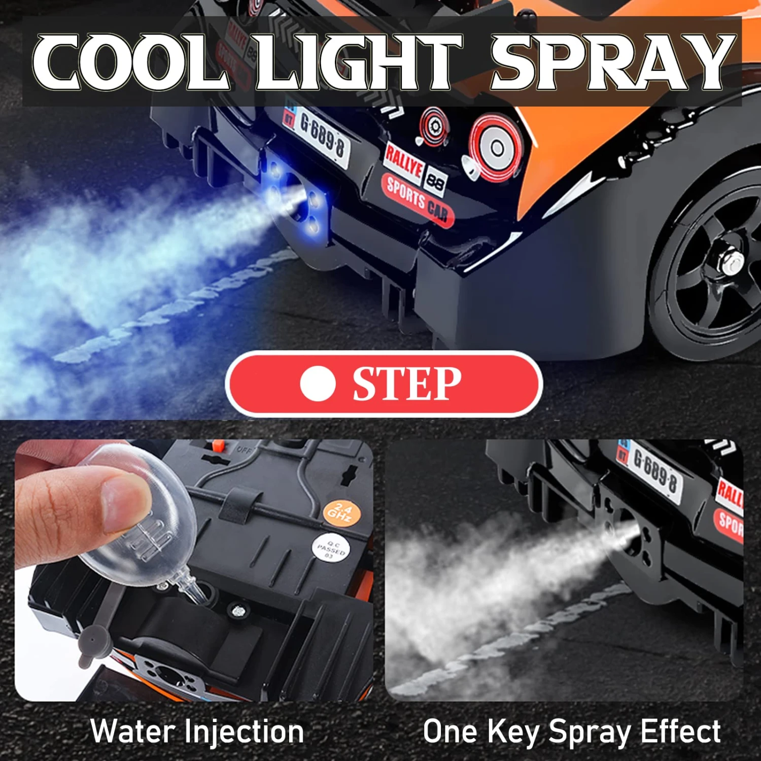 1/16 RC Drift Car 18KM/H Fast Remote Control Cars Spray Car With Led Light Sound For Kids 12 1/16 RC Drift Car 18KM/H Fast Remote Control Cars Spray Car With Led Light Sound For Kids - Image 12