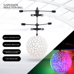 Hands Free Mini Drone Fancy Crystal Flying Ball LED Light RC Drone Induction Aircraft Toys 17 Hands Free Mini Drone Fancy Crystal Flying Ball LED Light RC Drone Induction Aircraft Toys -Sun Baby Sales Store FlyingBallMiniDroneUFO 10