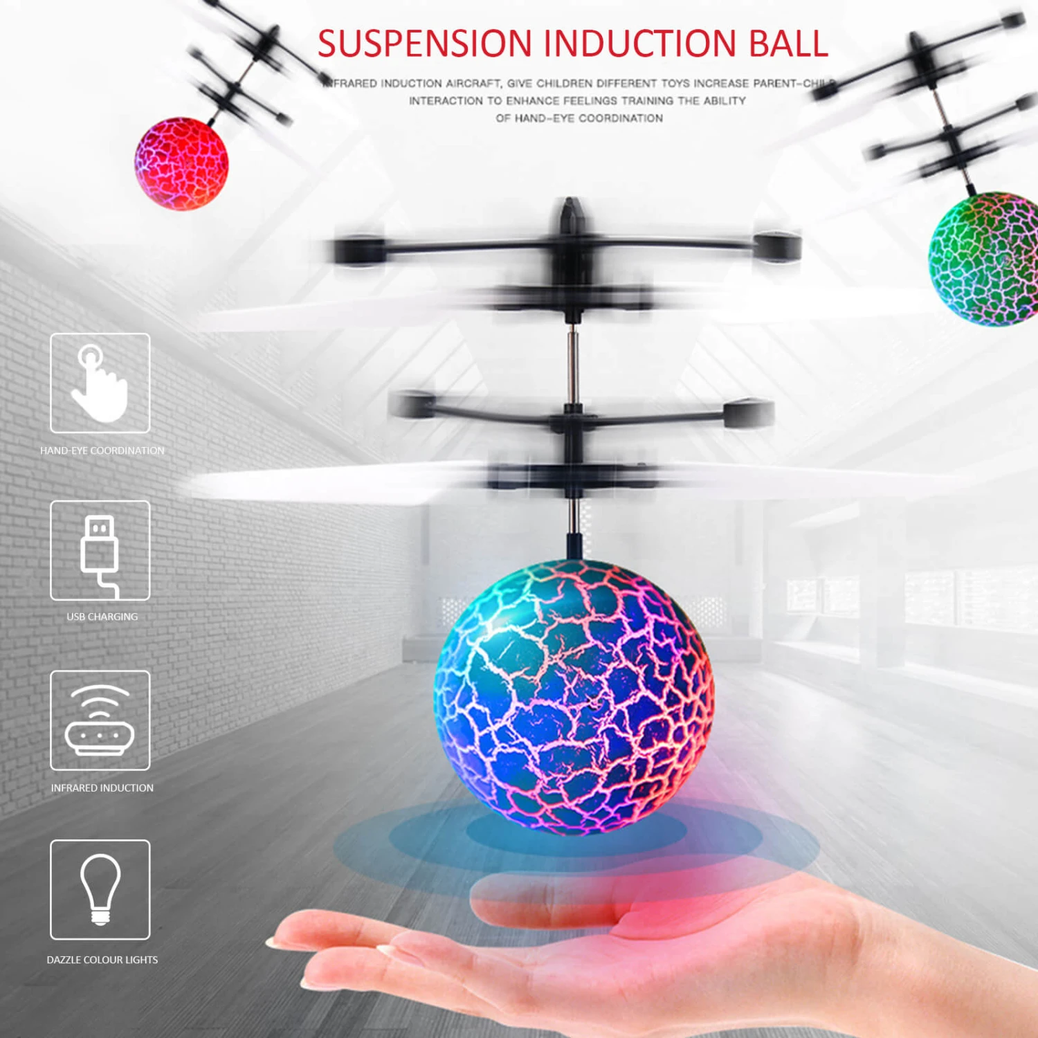 Hands Free Mini Drone Fancy Crystal Flying Ball LED Light RC Drone Induction Aircraft Toys 6 Hands Free Mini Drone Fancy Crystal Flying Ball LED Light RC Drone Induction Aircraft Toys - Image 6