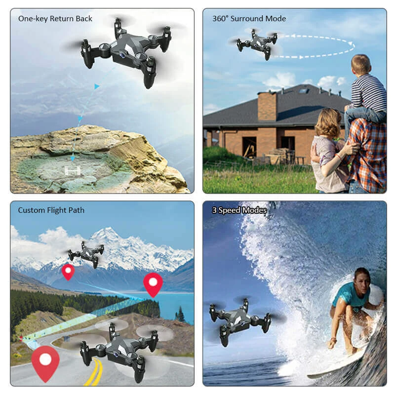 Foldable RC Drone With Camera 720P HD Mini Camera Drone Quadcopter For Kids 7 Foldable RC Drone With Camera 720P HD Mini Camera Drone Quadcopter For Kids - Image 7