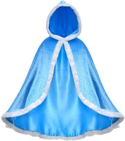 Fur Elsa Anna Princess Hooded Cape Cloaks Costume For Girls Dress Up 12 Fur Elsa Anna Princess Hooded Cape Cloaks Costume For Girls Dress Up -Sun Baby Sales Store Frozen2 Elsa Princess Cloaks 3