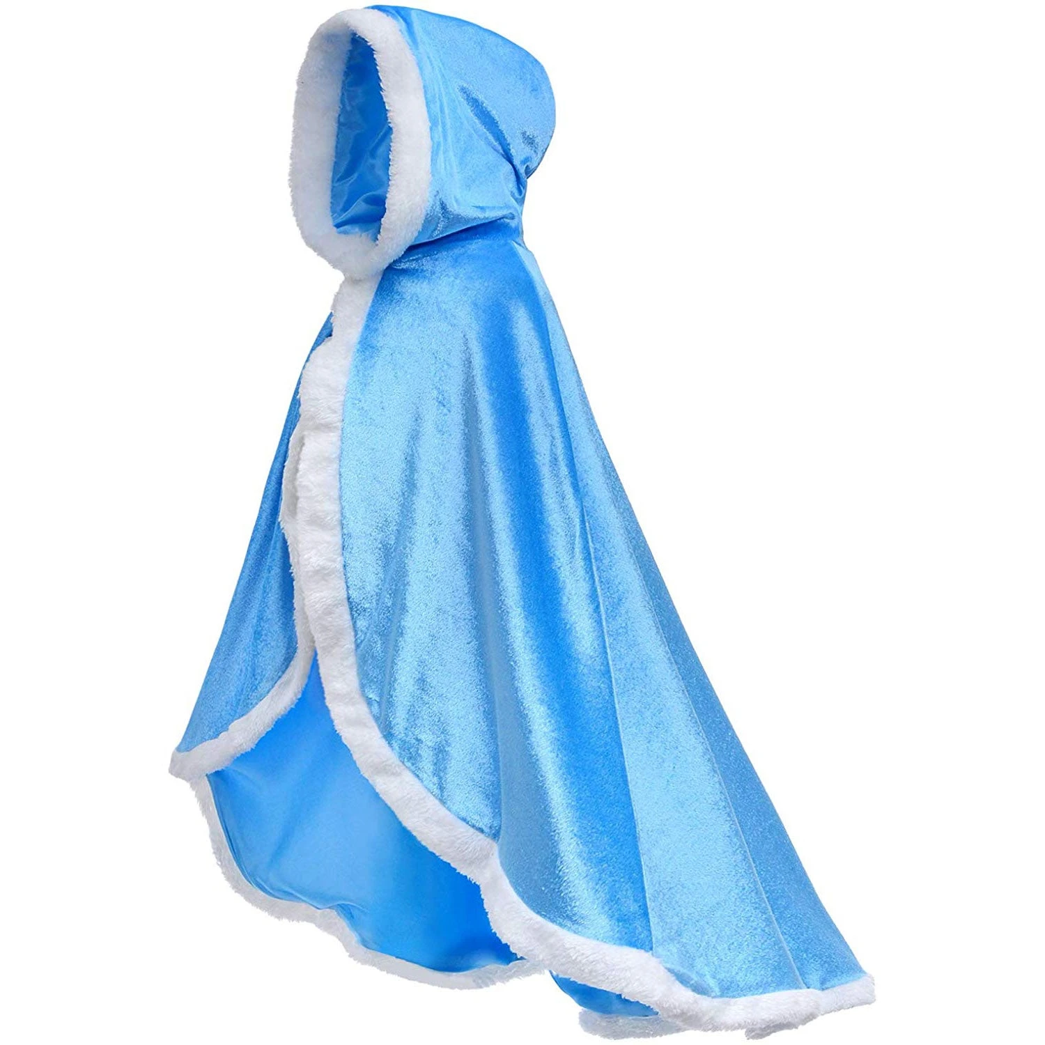Fur Elsa Anna Princess Hooded Cape Cloaks Costume For Girls Dress Up 2 Fur Elsa Anna Princess Hooded Cape Cloaks Costume For Girls Dress Up - Image 2