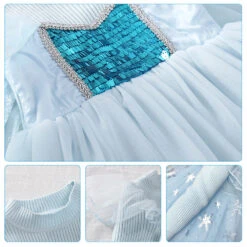 Little Girls Winter Princess Dress Elsa Snowflake Fluffy Sweater Dresses 1-10 Years -Sun Baby Sales Store FrozenPrincessDress 7