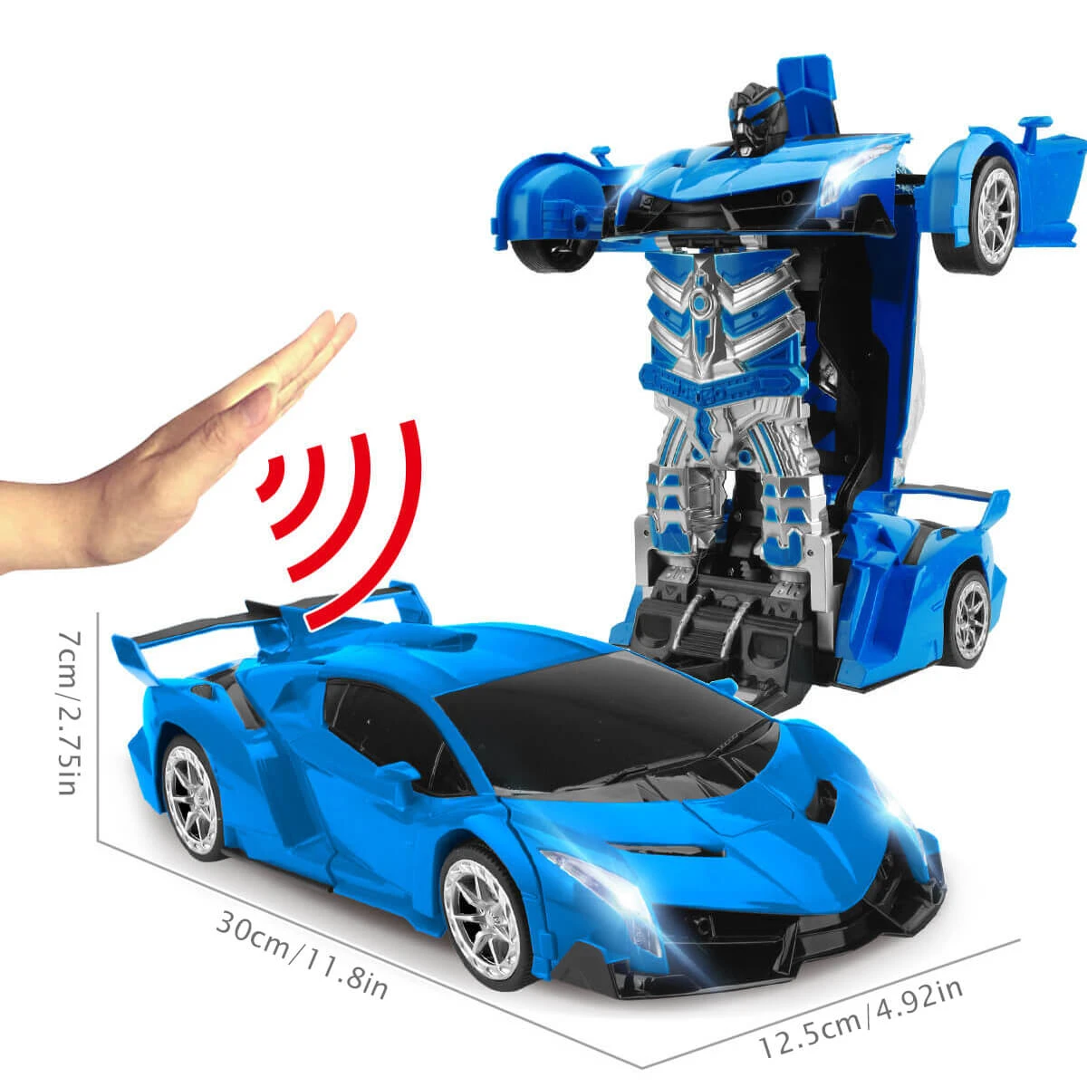 1:14 Remote Control Transformer Robot Car Toys Gesture Sensing RC Car Transforming With Sounds, LED Lights 2 1:14 Remote Control Transformer Robot Car Toys Gesture Sensing RC Car Transforming With Sounds, LED Lights - Image 2