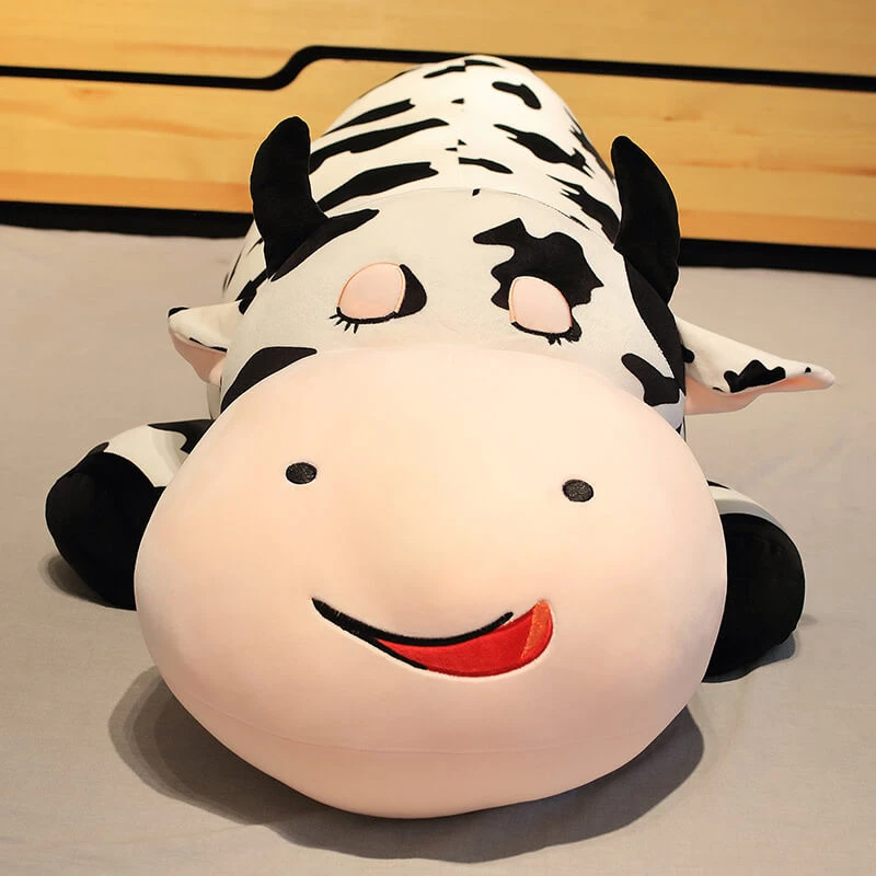 32"/39"/47" Large Lying Cow Soft Throw Pillow Plush Stuffed Animal Toy Sleep Pillow For Children's Gift 3 32"/39"/47" Large Lying Cow Soft Throw Pillow Plush Stuffed Animal Toy Sleep Pillow For Children's Gift - Image 3