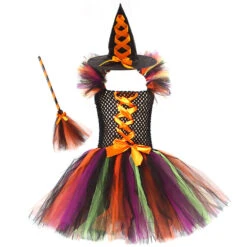 Girls Witch Costume Halloween Witch Tutu Dress Broom Hat 3pcs Set Fancy Cosplay Outfit 3-12Y 6 Girls Witch Costume Halloween Witch Tutu Dress Broom Hat 3pcs Set Fancy Cosplay Outfit 3-12Y -Sun Baby Sales Store Girls witch costume 8 224978aa 5a1f 47ed b809 1a123598e839